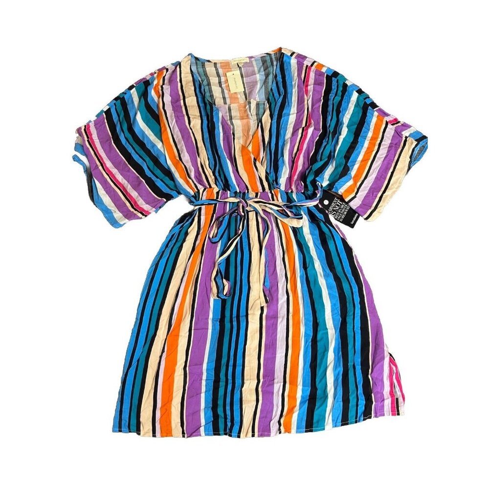 Loralette Women’s Dress‎ Striped Vneck Short Sleeve Size 22/24 Just My Stripe